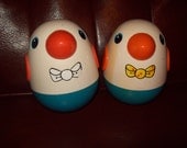 Vintage Playskool Weeble Wobble Birds with Chime