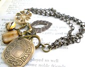 Creme Brulee Bracelet, Elaine Ray Ceramics, Vintaj Charms, Czech Glass, Natural Rustic Jewelry, Charm Bracelet, Boho Fashion