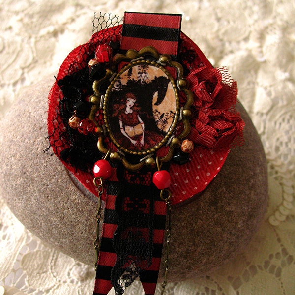 Unique Fabric Brooch - Little Red Riding Hood
