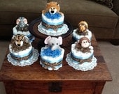 Giraffe  Safari Jungle Diaper Cake Baby SHower Centerpieces bundt cakes other topers and styles too