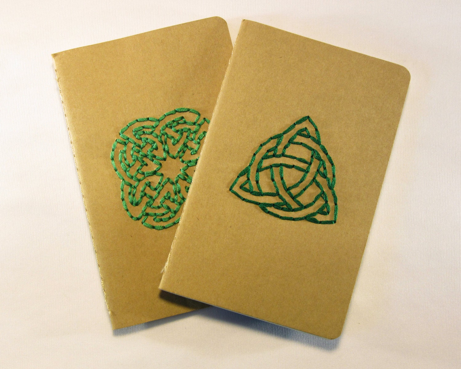 Celtic Knot Hand Embroidered Moleskine Notebook Pack