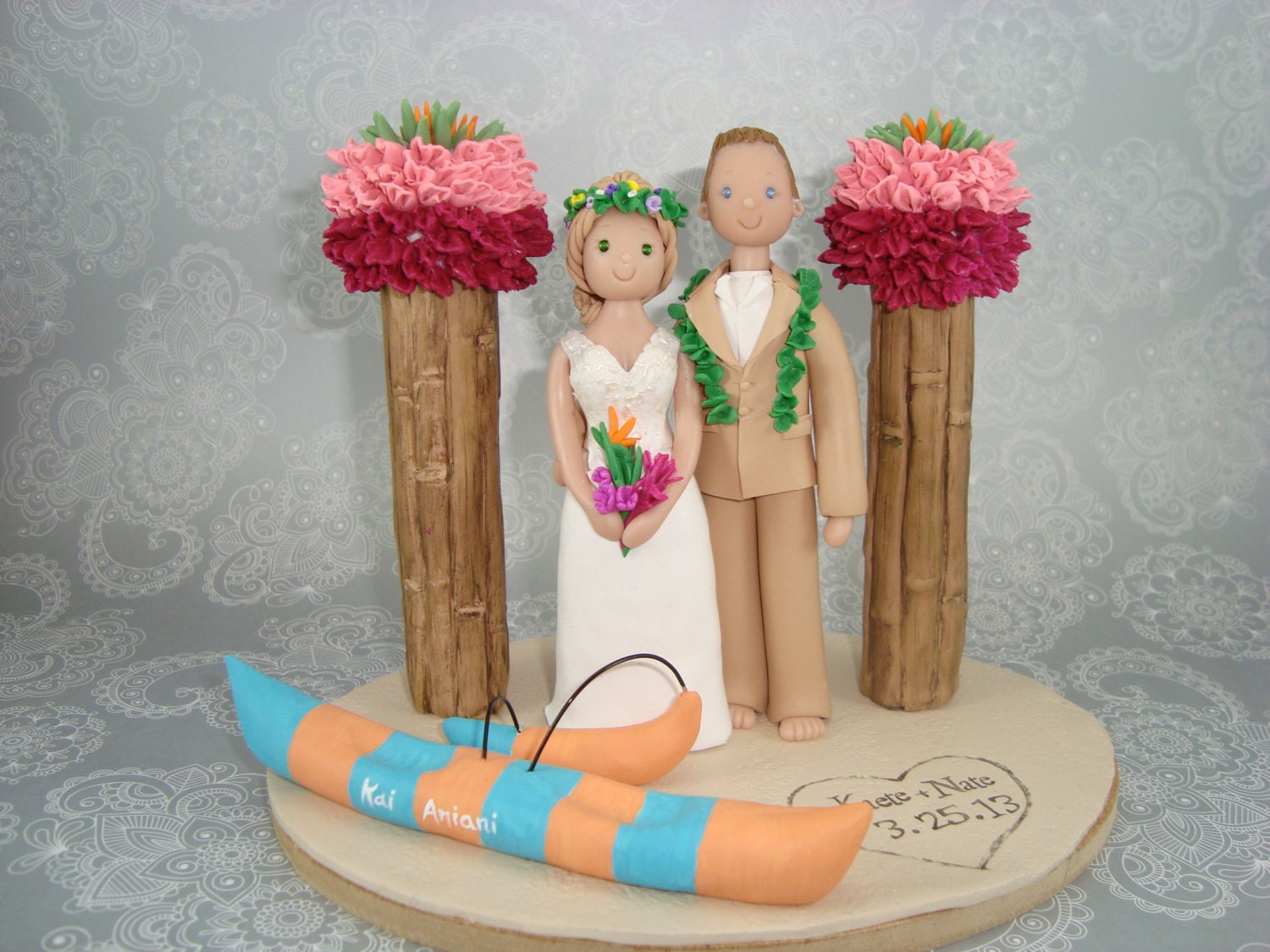 Custom Handmade Outdoor/ Beach Theme Wedding Cake Topper