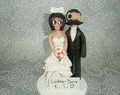 Custom Handmade Natty Boh & Utz Girl Wedding Cake Topper