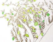 Lime Tree Letterpress & Watercolor Print- Kitchen Art