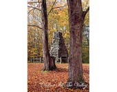 Connecticut Photo, Nature Photograph, Stone Chimney Hearth, Fireplace, Autumn Colors, Fall Leaves, Home Decor, Wall Art, 8x12 Fine Art, fPOE