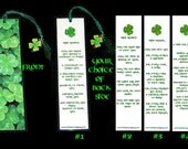 Handmade Irish Blessing Prayer Laminated Photo Bookmark w/ Enamel Shamrock Charm