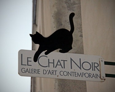 8x10 Photo  Le Chat Noir Montmartre Paris Gallery Cat Sign, Fine Art Photography Print