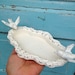 Garden Art Bird Bath, Key Holder, Business Card Holder, HeirLoom White, Large Bird Bath