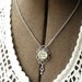 Typewriter Key Jewelry - Cream SHIFT LOCK Necklace. Vintage Typewriter Key Necklace. Antique Silver Skeleton Key Charm. Upcycled Jewelry.