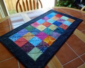 Batik Beauty quilted table runner - 19.5 in. x 34 in.