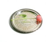 Vintage Etched Silver Serving Tray