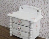 Nursery Twin Bed,  Pink and White, twelfth scale dollhouse miniature