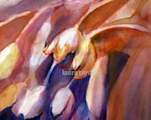Cascading Tulips Watercolor Print