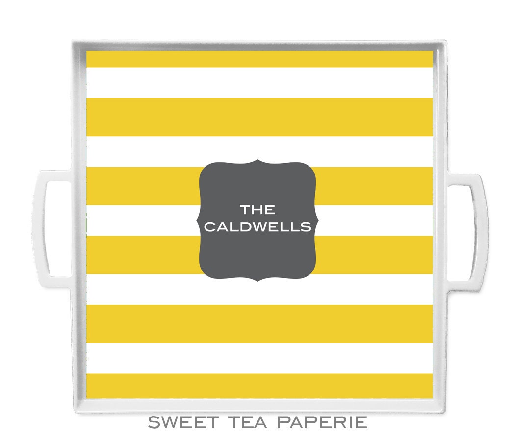 Personalized Tray (12 x 12) - Rugby Print
