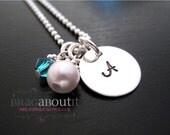 Hand Stamped Jewelry - Personalized Necklace - Teeny Initial Brag
