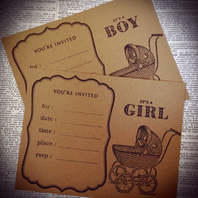 Baby Shower invitation, it's a Girl, it's a Boy