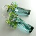 Blue Green Amethyst,  Tourmaline Crystals,  Peridot and Fluorite Sterling Silver Earrings