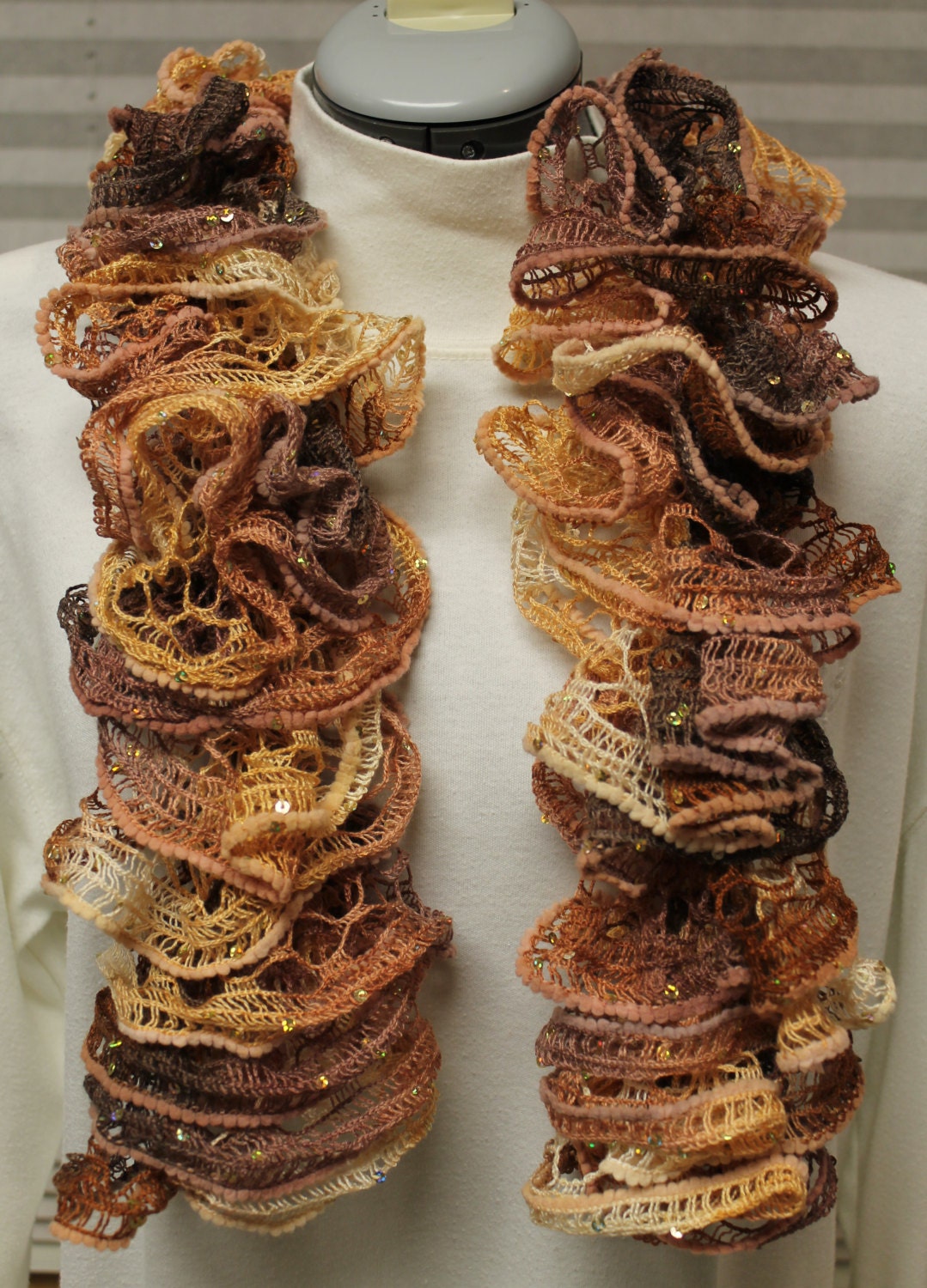 Beige Ruffle Scarf