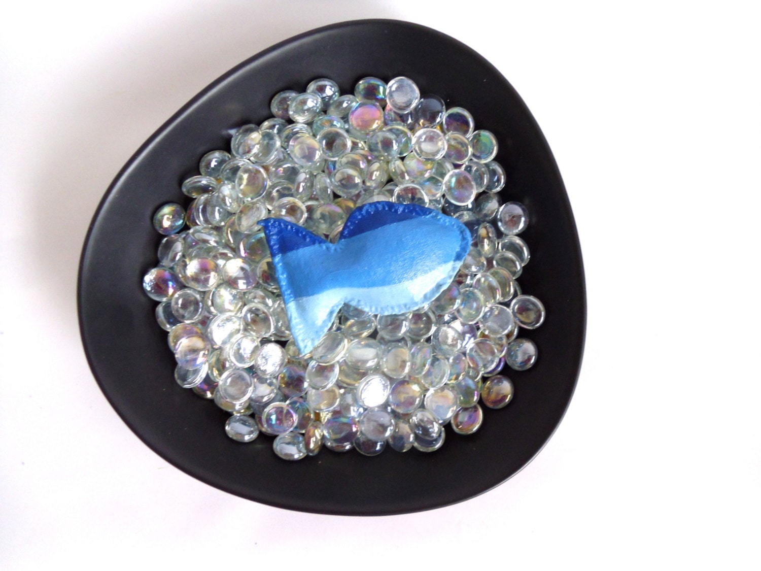 Blue Mini Fish. Art Sculpture. Mini paperweight. Home Decor. UV protected. Handmade by Calico CIty
