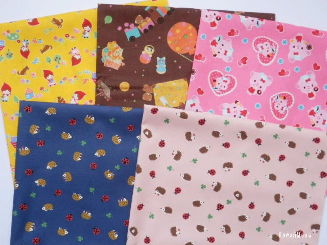 Special Price - Kawaii Fabric - 5 Fat Quarter Bundle Set - F161