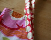 reversible cotton apron - toddler preschool sized - vintage modern - apple blossom