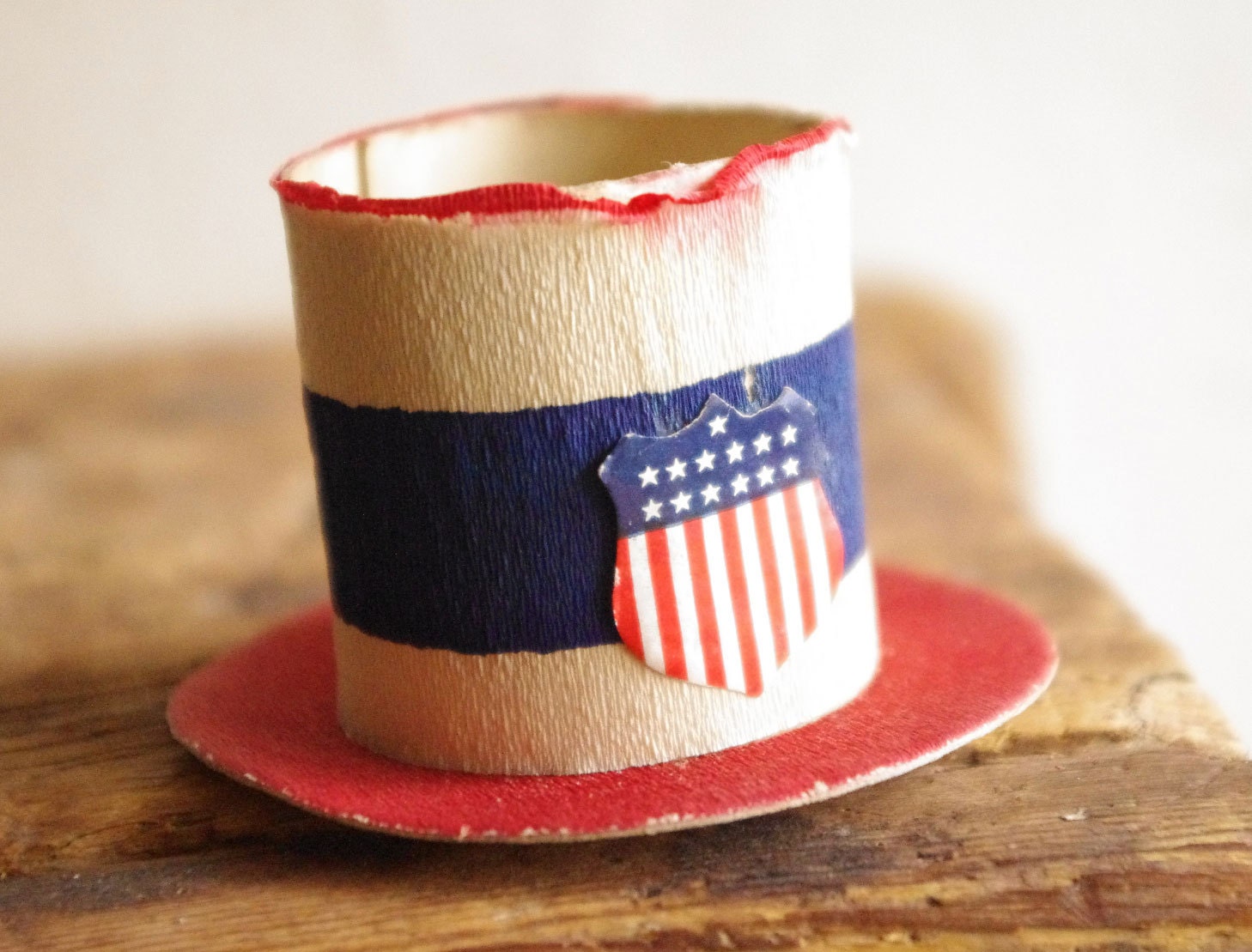 Circa 1940's Crepe Paper Hat - American Pride