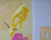 painting - acrylic on fabric - domesticated. now what