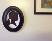 Custom Silhouette Portrait - Oval Framed 5x7 Art Print