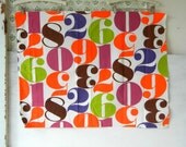 Vintage Fabric with Numbers in Brilliant Colors