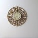 four seasons, syroco wood gold gilt wall clock, 8 day wind clock with key