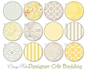 Changing Pad Cover - Taza Yellow Gray - Damask Stripes Flowers by Cottage Belles