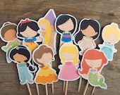 Princess Party - Set of 12 Assorted Princess Cupcake Toppers by The Birthday House Il_170x135