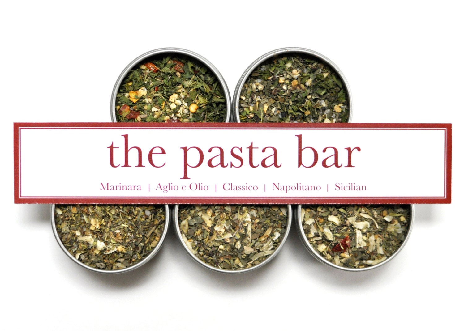 The Pasta Bar Spice Kit. Italy, italian, food, foodies, chef, chefs kitchen needs, spices, spice, fun wedding favorites, easy cooking