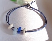 Sea Glass Puka Shell Bracelet: AT THE BEACH