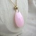 Pink Pendant Necklace. Large Briolette Pendant. Cotton Candy, Bubblegum, Pastel Pink. Gold Chain. Shabby Chic. Pink Necklace.
