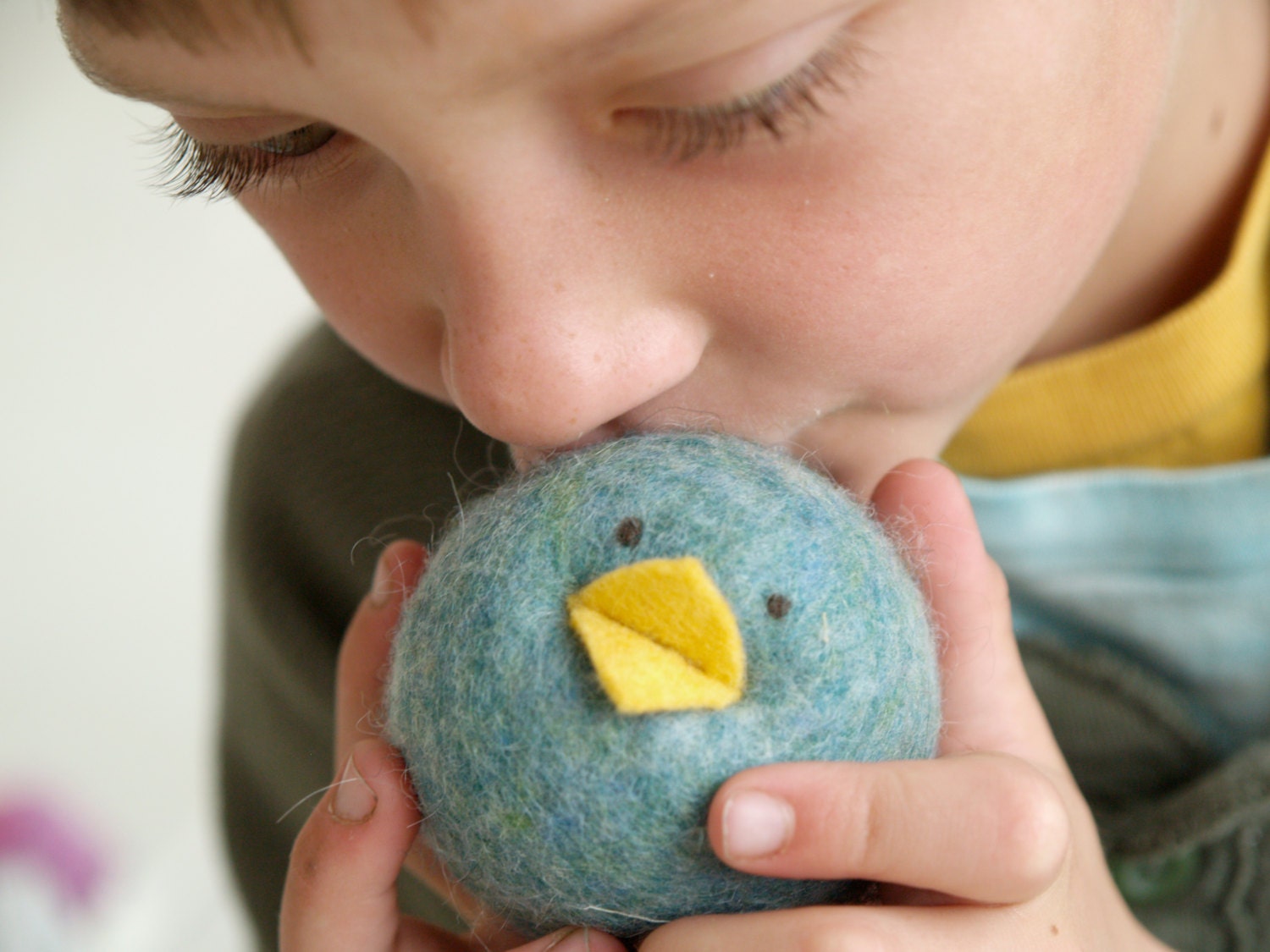 Easter Chick, Needle Felted Wool Bird, Waldorf Toy, Felt Toy, Blue, Toddler Toy, Baby Toy, Stuffed Animal, Plush