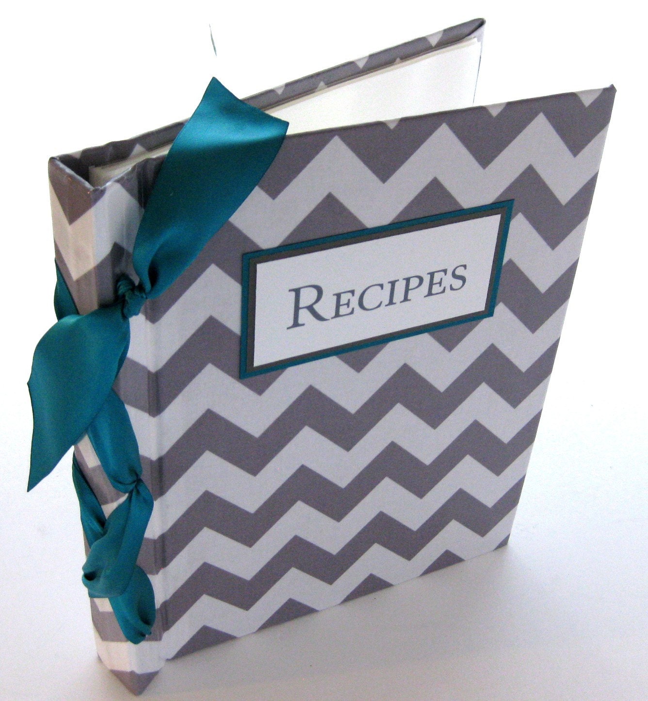 Recipe Book for up to 200 8x5x11 size printables-laminated chevron-choose your colors