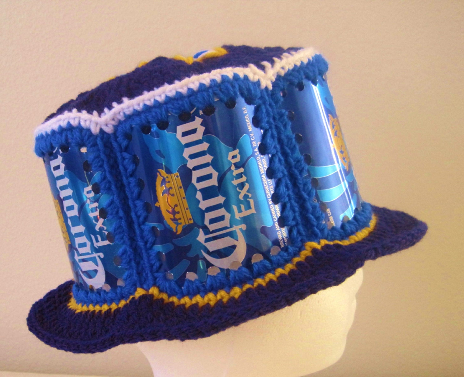 Crocheted Beer Can Hat - Corona