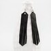 Leather Earrings - Slim Chevron Fringe - Laser Cut (Black)
