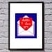 HELLO limited edition silkscreen print for Valentine's Day - Cobalt & Crimson