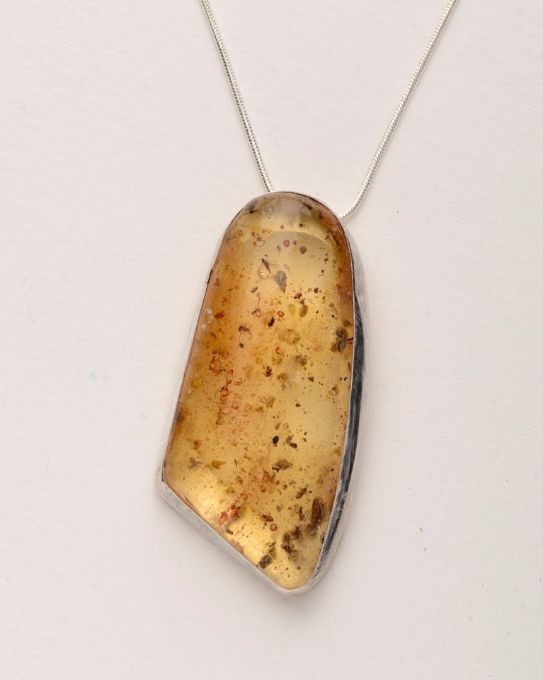 Amber set in sterling silver