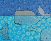 Modern cross stitch kit by Shelagh Duffett 'Whale Family' - counted cross stitch (Alice in Paris)