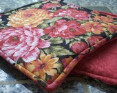 Fabric Kitchen Potholders - Set of 2 - Elegant Floral - Hot Pads Flowers