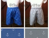Anchors Away Shorts- Boy- Blue or Gray