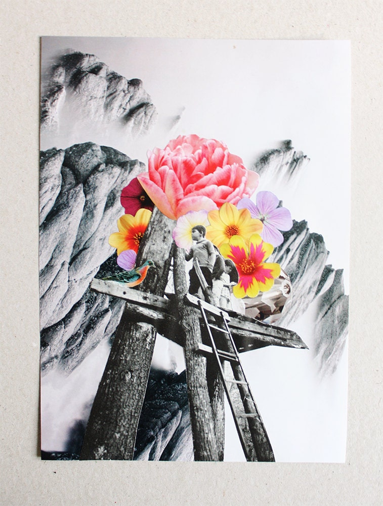 the truest thing we'd ever known - handmade original collage by laura redburn