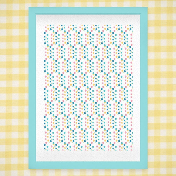 i dropped my ice cream - A4 art print - pattern print, illustration, pattern, feminine, poster, wall art, home decor