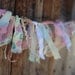 Ready to Ship - Pretty Pink and Green Floral Ribbon Garland - Birthday Party - Photo Prop - Lace and Burlap Wedding Decoration