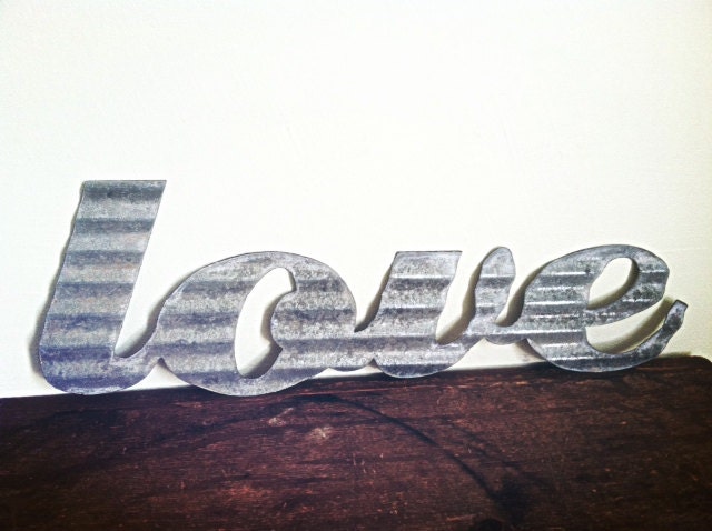 Salvaged Metal "Love" Sign