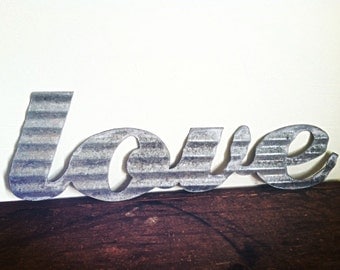 Salvaged Metal "Love" Sign
