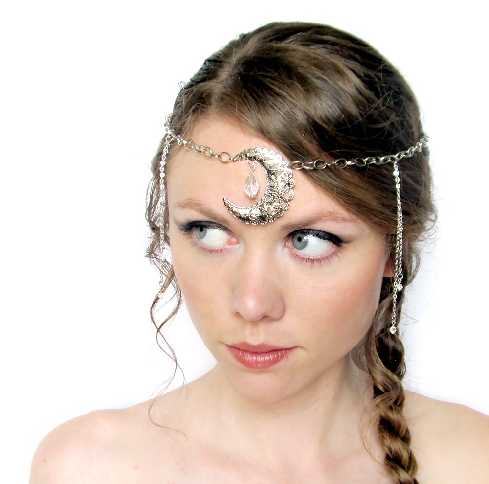 Moon Goddess Circlet in Silver